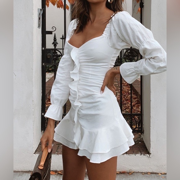 Seven Wonders Lottie Dress Linen White Size Small - Picture 2 of 4